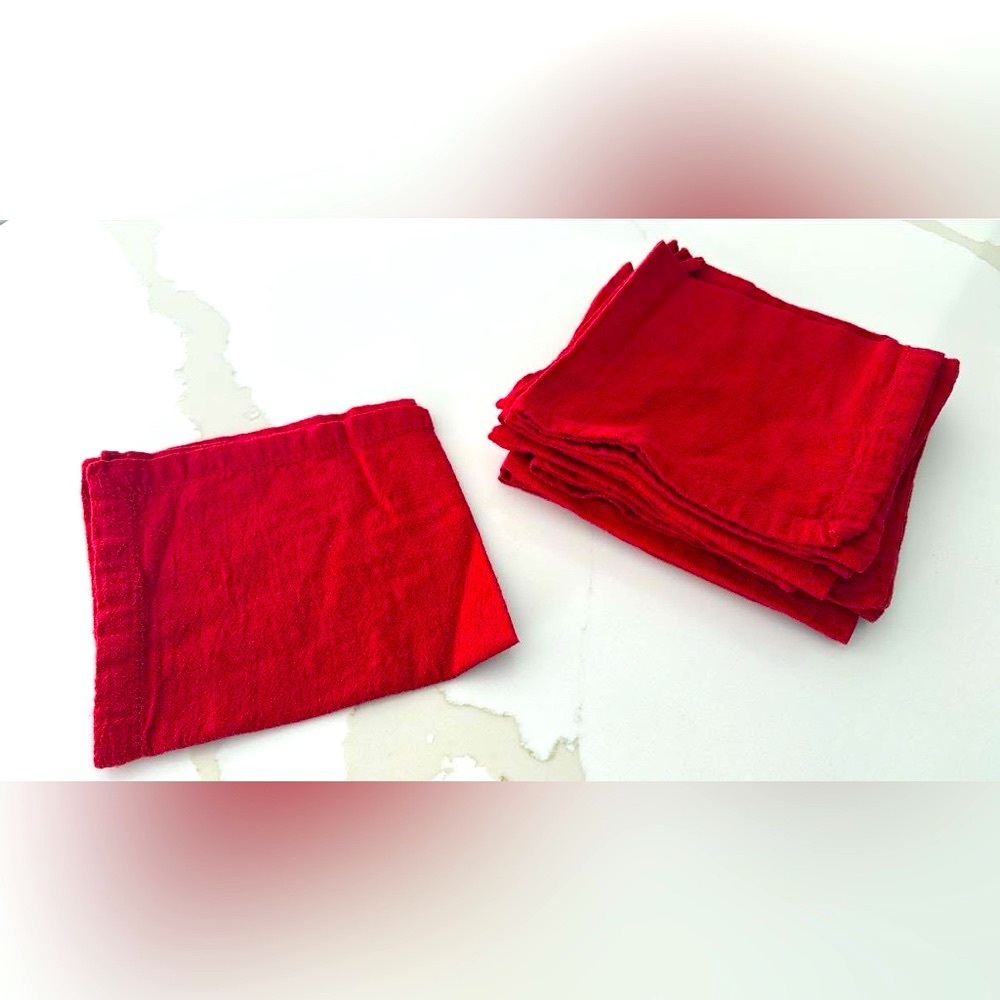 Red linen cloth napkins - Threshold - Set of 8